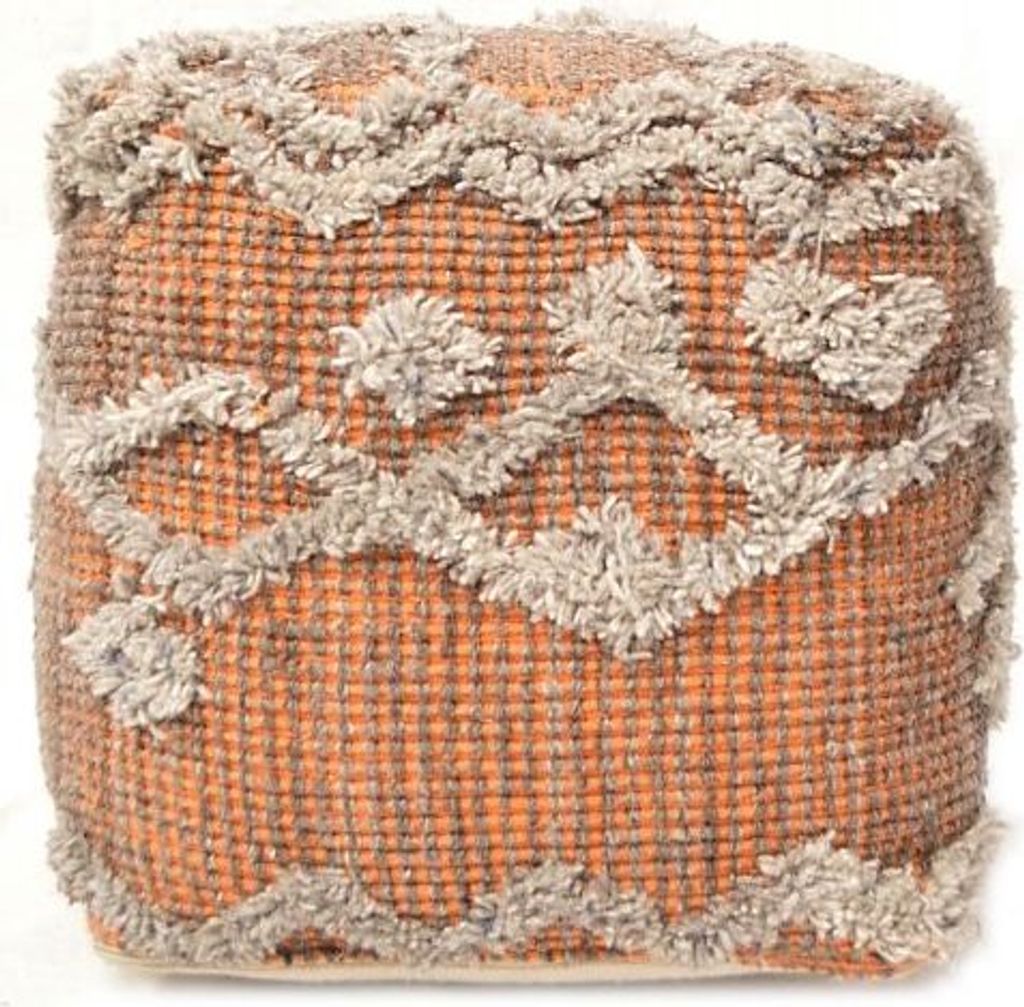 Pouf Keoni grey/orange (40x40 cm)