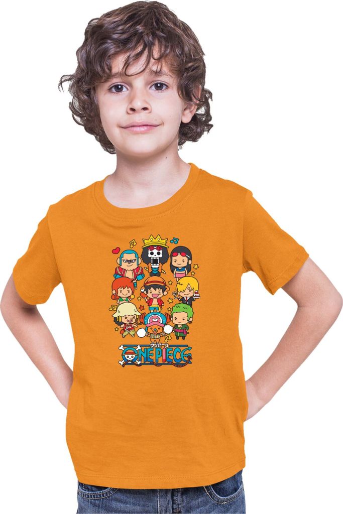 Kinder T-Shirt Japan Anime Manga One Manga Piece Anime Heroes Chibi Heroes Chibi, 9-11 Jahr - 140 / Orange