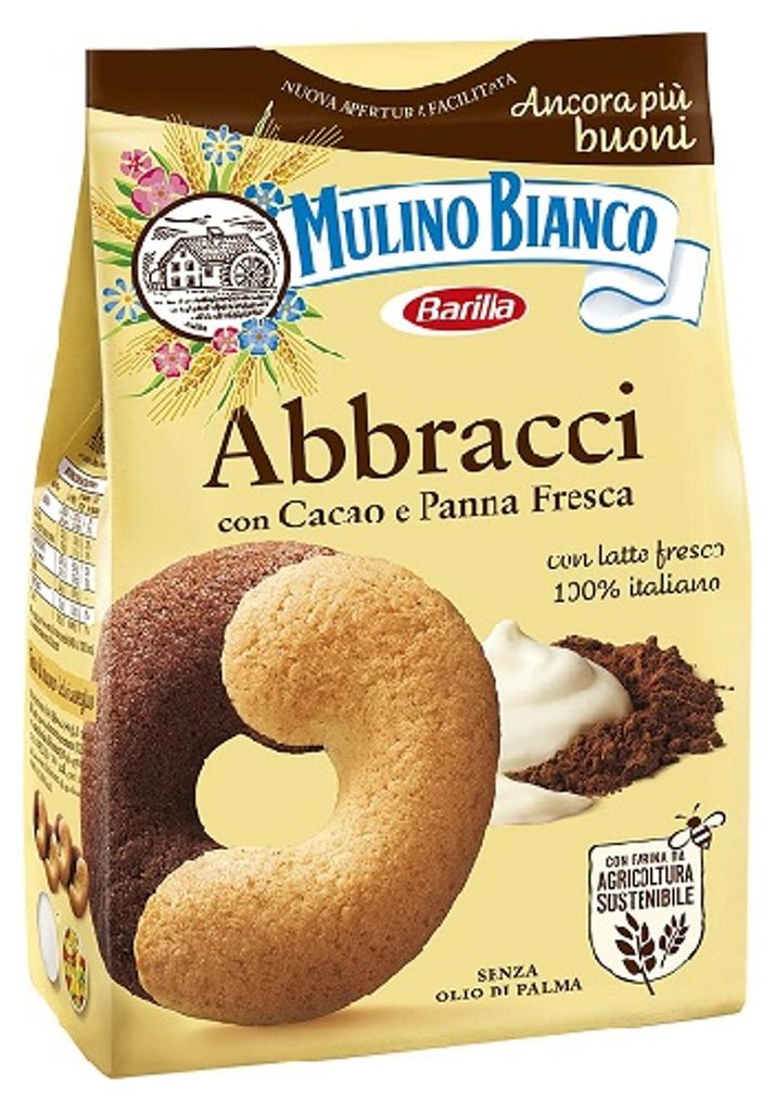 Mulino Bianco Abbracci Kekse mit Sahne und Kakao (350g Produktbild 