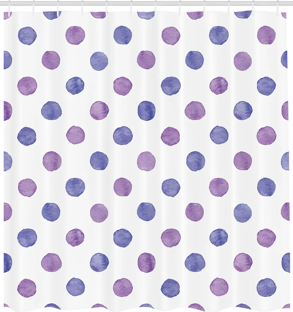 Tenda da Doccia Design Retrò ABAKUHAUS 175x220 cm - Viola Blu Acquatico