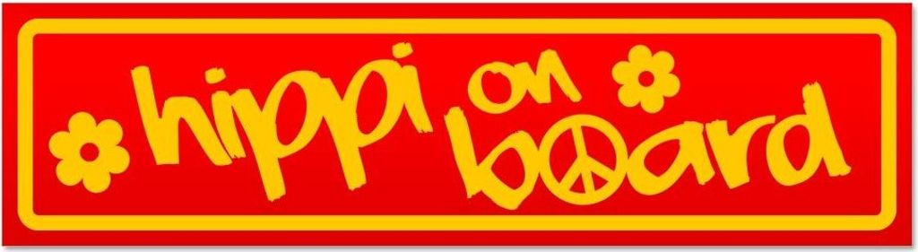 Kiwistar - Autoaufkleber - Rot - 45 x 12 cm - Hippi on Board - Hinweis Aufkleber Sticker für Auto, Kfz, Fahrrad, PKW, LKW