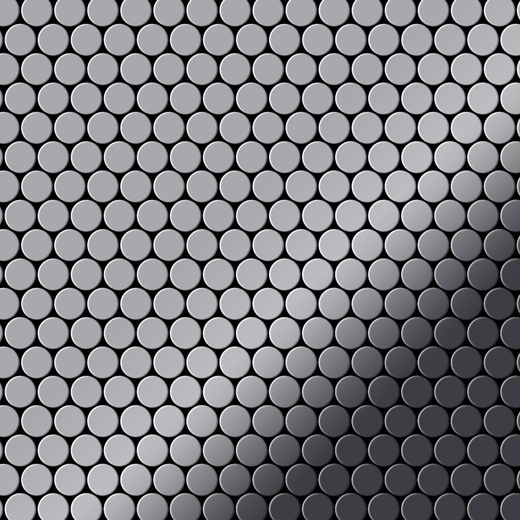 Mosaik Fliese massiv Metall Edelstahl marine hochglanz grau Produktbild 