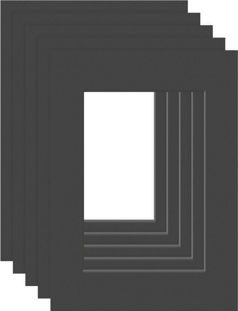 DEHA Design Passepartout (5er SET) 13x18 cm für Bilder im Format 9x13, Schwarz