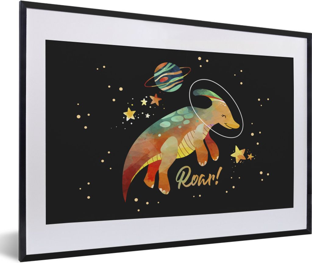 MuchoWow® Gerahmtes Poster Zitate - 'Brüllen' - Dinosaurier Produktbild 
