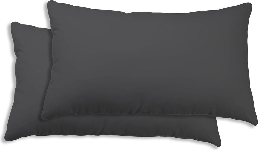 2er Set Kissenbezug Kissenhülle 40x80 cm anthrazit Uni Produktbild 