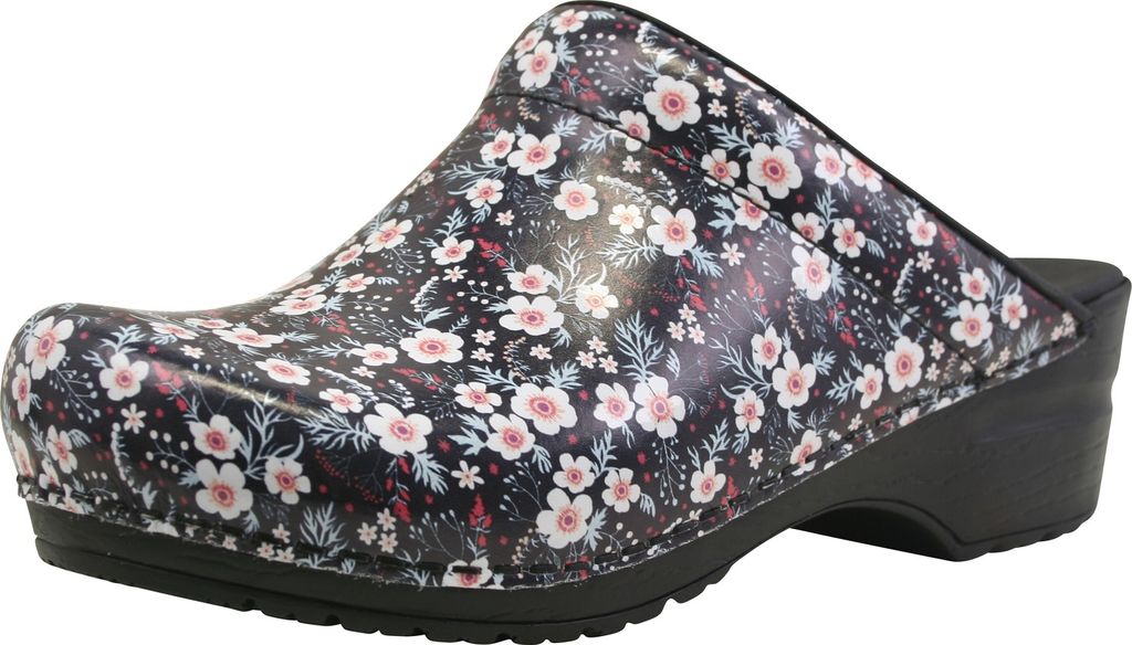 Sanita Original-Isalena Open Clog Black/White Gr.38