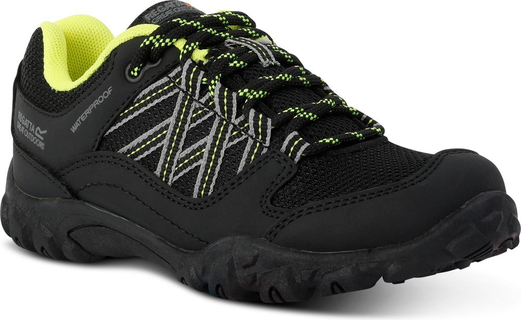 Regatta - Kinder Wanderschuhe "Edgepoint", Wasserfest RG7403 (30 EU) (Schwarz/Leuchtend Limone)