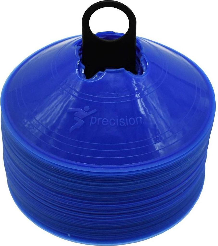 Precision Trainingshütchen Set - blaue Markierungskegel 50 Stück 20cm Sport