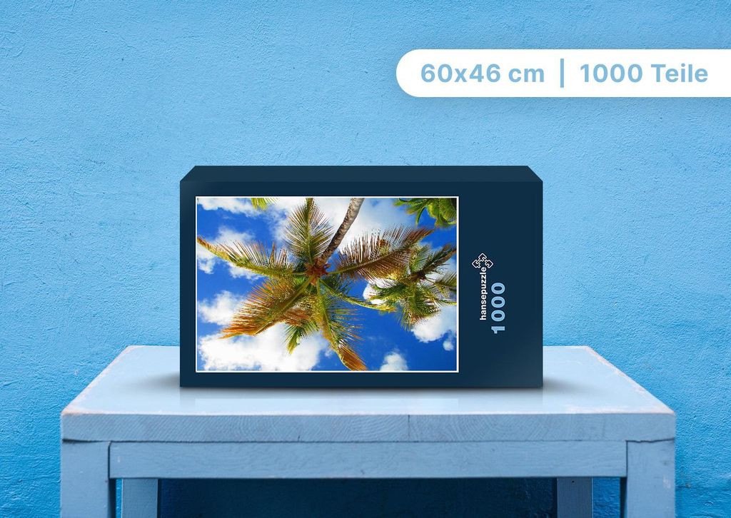 hansepuzzle 98362 - Palme Puzzle, 1000 Teile, Natur, 60,0 x 46,0cm mit hochwertiger Aufbewahrung, Kartonbox und wiederverschließbarem Beutel