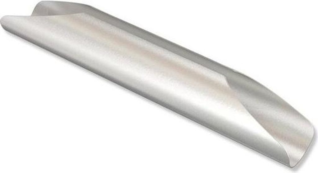 A single metal connector for curtain rods, shown in isolation.