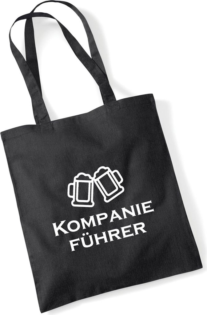 Huuraa Jutebeutel Kompanieführer Schützenfest 10 Liter Black Baumwolle Tasche Geschenkidee