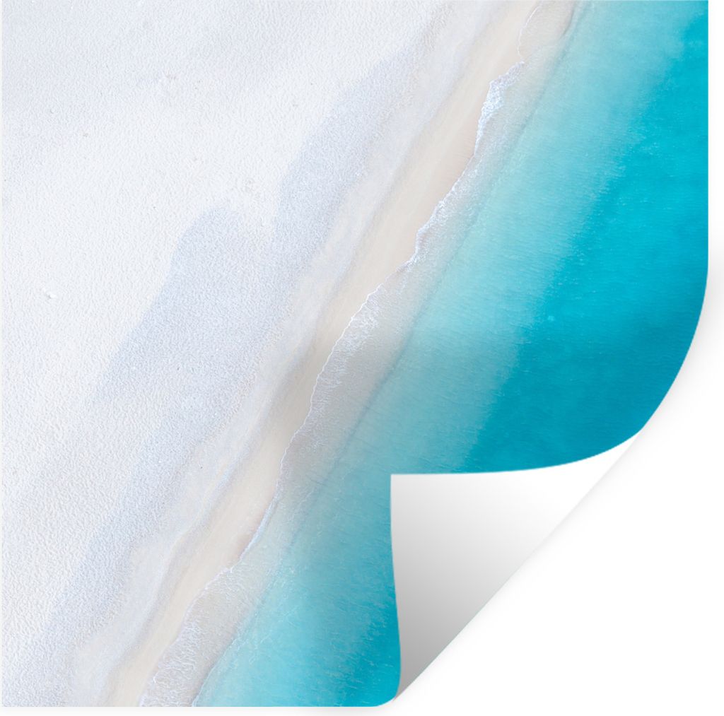 MuchoWow Wandtattoo Wandsticker Wandaufkleber Strand - Meer - Blau 30x30 cm Selbstklebend und Repositionierbar - Repositionierbar - Wasser abweisend