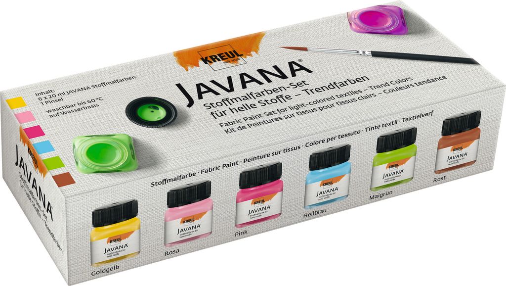 KREUL Textilfarbe JAVANA Trendfarben Set 6 x 20 ml