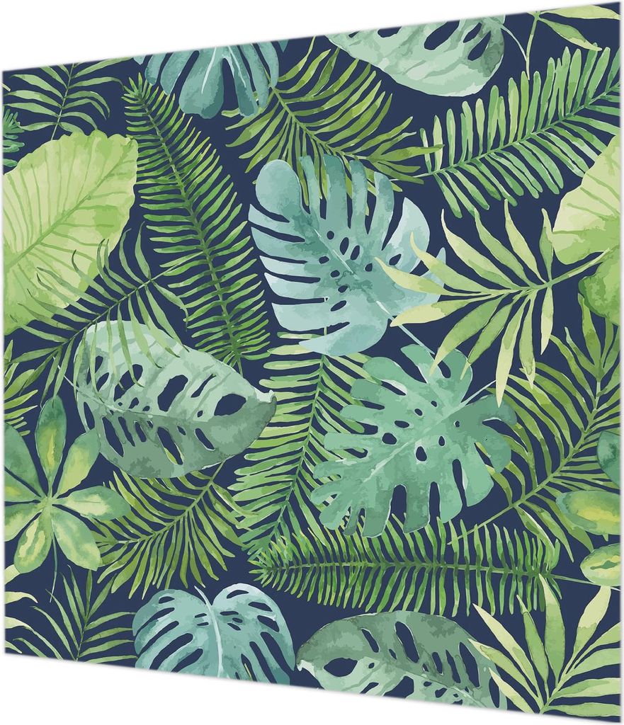 Wandtapete - Dekorative Tapete für Wohnzimmer - Tapetenfolie für Wanddekoration - 250x250 cm - Tropische Blätter