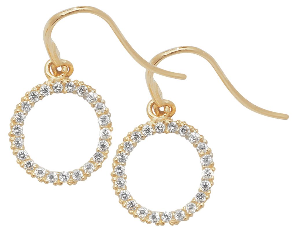 Edle 9 Karat (375) Gold Damen - Paar Ohrringe mit Zirkonia - 17mm*9mm; TRS1886