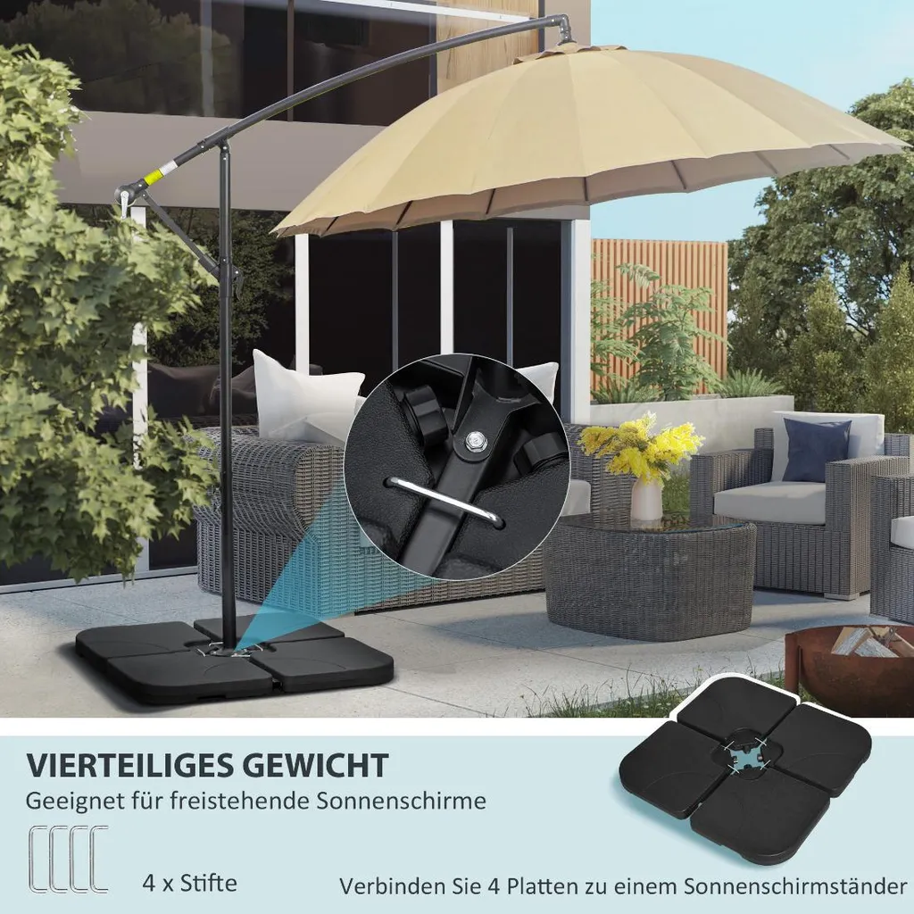 Support de parasol déporté 60L pour protéger votre terrasse du vent - 4