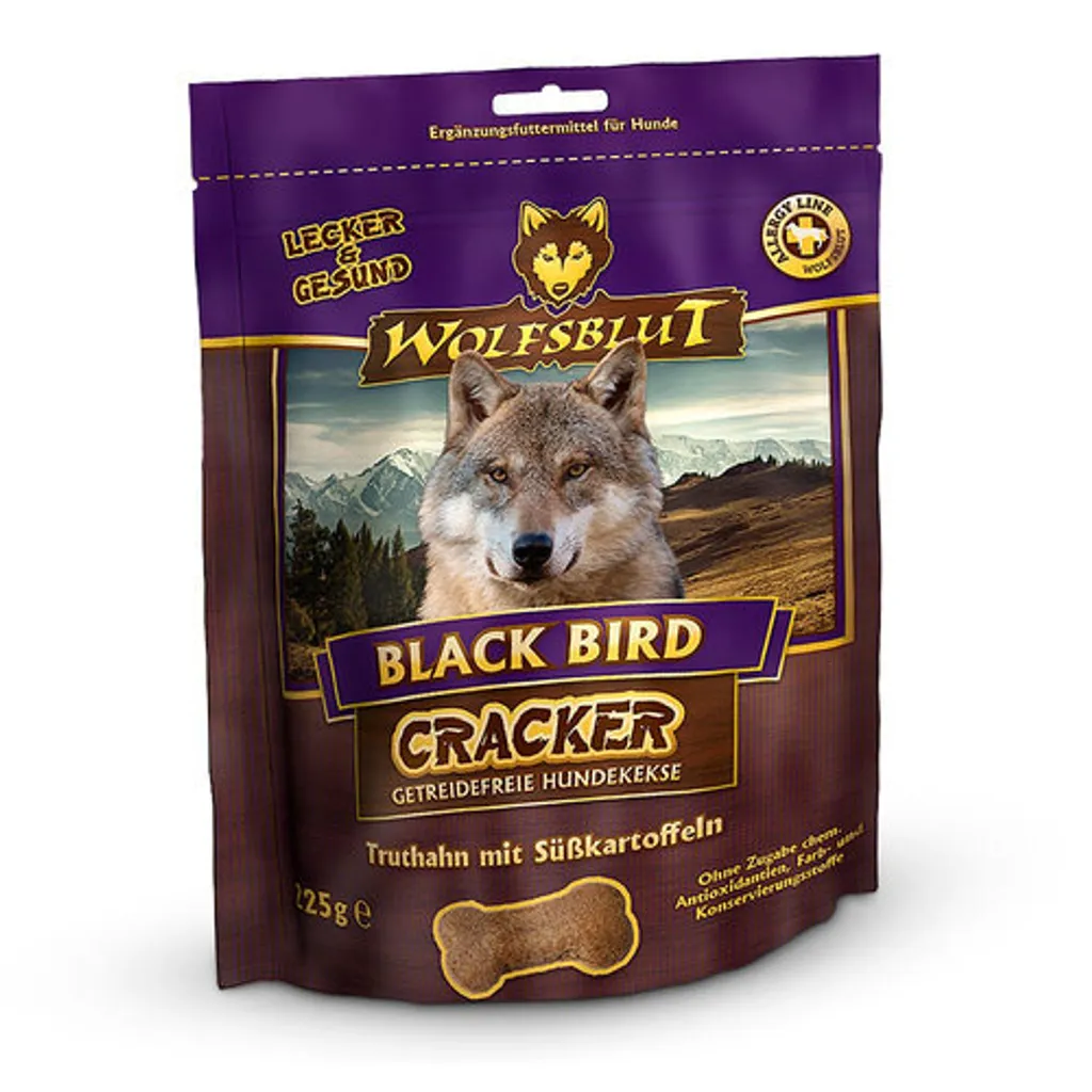 Wolfsblut Cracker Black Bird 6x225g | Snack Cane Tacchino Senza Cereali