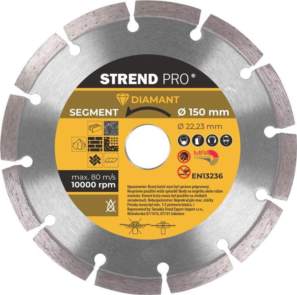 Scheibe Strend Pro 521A, 150 mm, Diamanttrennscheibe, Segment