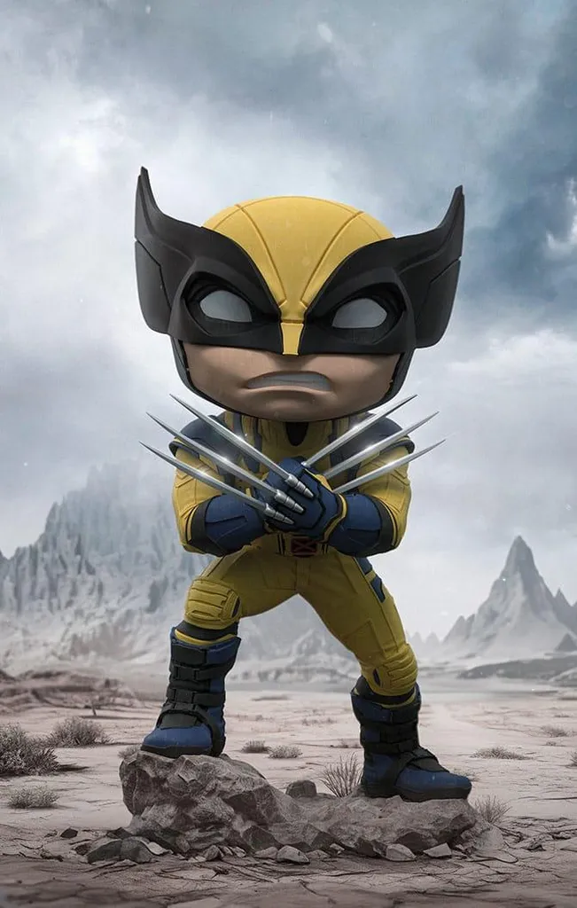 Figurine MiniCo Wolverine Jaune Deadpool Iron Studios 13cm Collectible - 10
