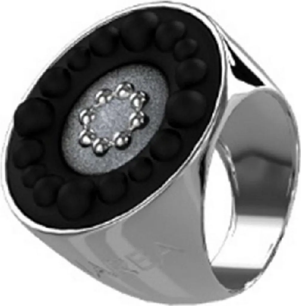 Anello Panarea AA352N Nero Argento Misura 12 - Look Glamour Donna