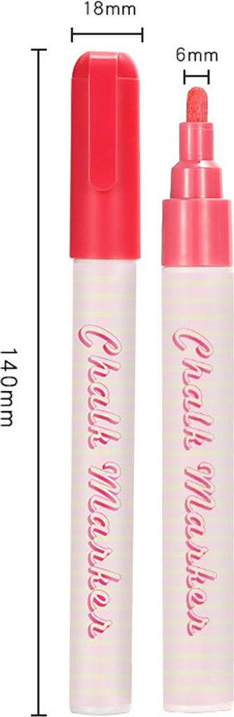 Flüssigkreide-Marker, 8 leuchtende Farben, 6 mm Wendespitze, rund und meißelradierbar, wasserbasierte Kreidetafelstifte, ungiftig, schnell trockn...