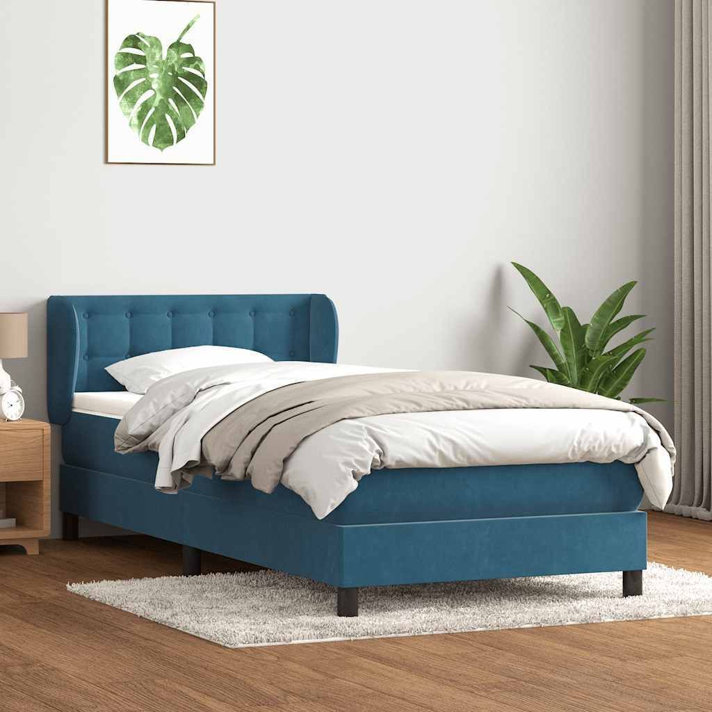 Maison Exclusive - Boxspringbett mit Matratze Dunkelblau 80x220 cm Samt