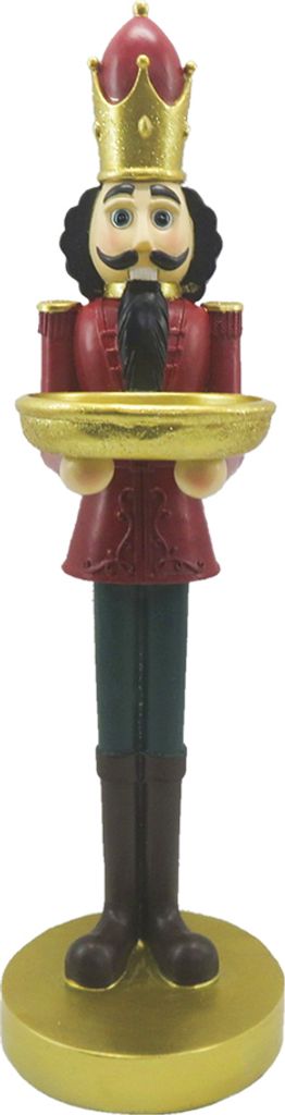 Clayre & Eef Figur Nussknacker 40 cm Rot Schwarz Kunststoff