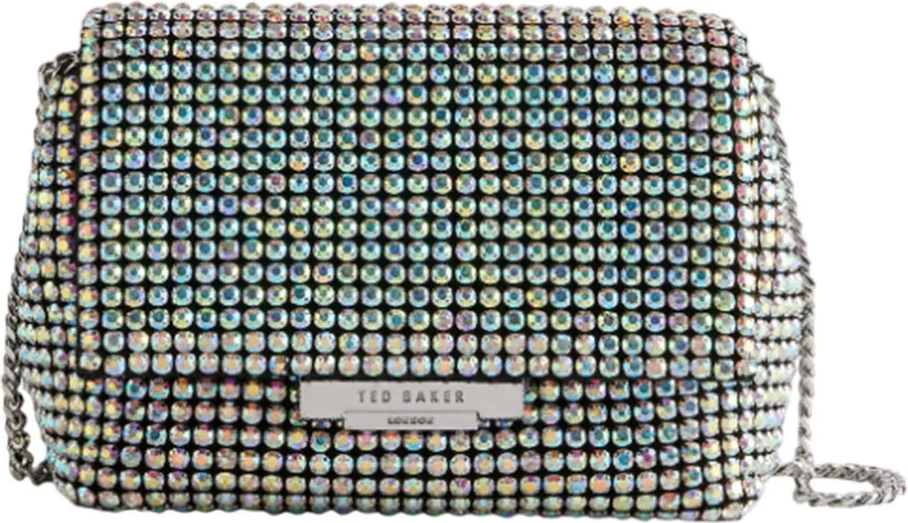 Ted Baker borsa a tracolla borsa da sera Gliters Crystal Mini Crossbody Bag Silver - Col argentato