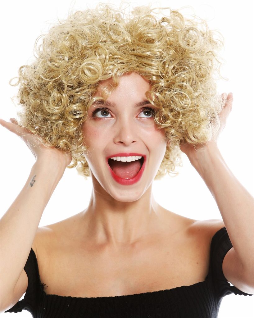 WIG ME UP Perücke Blond lockig Mittelscheitel Kurz Produktbild 
