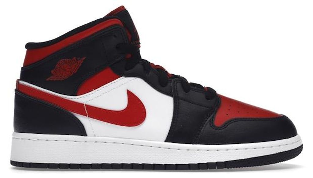 Air Jordan 1 Mid Noir et Rouge (taille enfant/adolescent) - Image du produit 