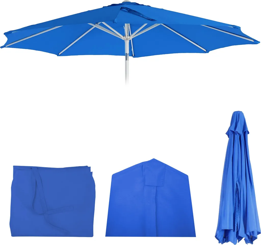Copertura di ricambio per ombrellone N18, copertura di ricambio per ombrellone, Ø 2,7m tessuto/tessuto 5kg ~ blu