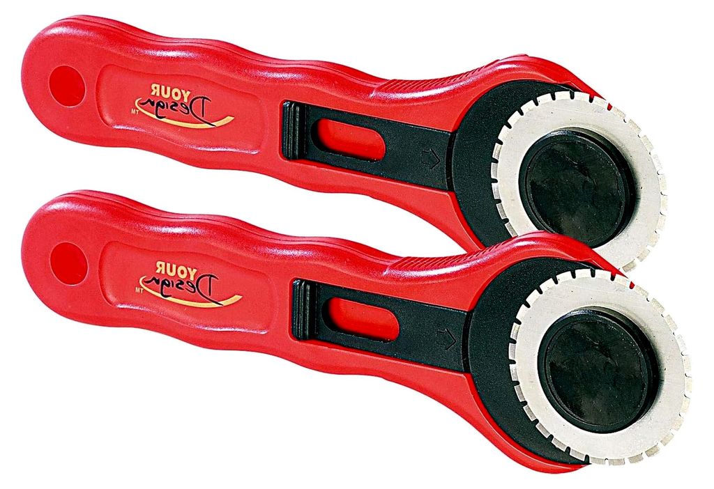 Rollen-Papierschneider: 2er-Set Rundmesser mit Perforationsklinge