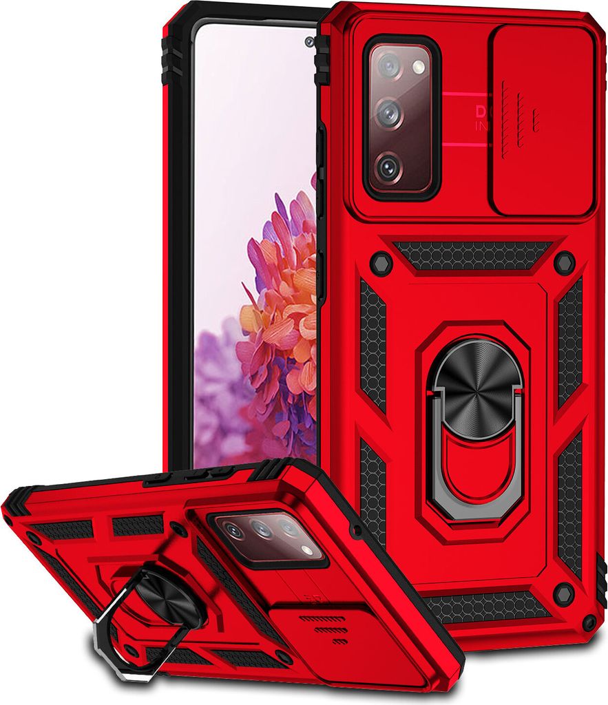 Galaxy S20 FE / S20 FE 5G Hülle mit Schiebe Kamera Schutz und Ringhalter Ständer Robust Rüstung Schutzhülle für Samsung Galaxy S20 FE / S20 FE...