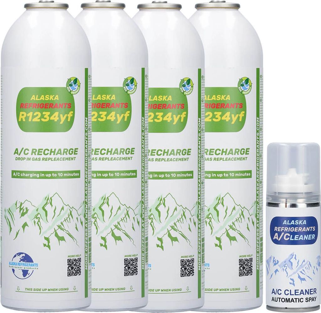4 x refrigerante sostitutivo R1234yf per veicoli (Spray Immagine del prodotto 