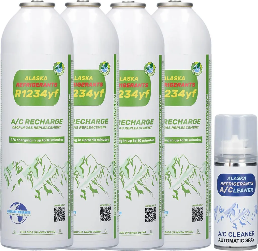 Réparer Clim Auto Faible : Gaz R1234yf Alaska Pack 4 et Spray Offert