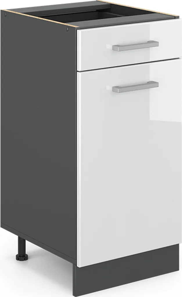 Mobile Base Cucina 40 cm Vicco R-Line Bianco Lucido Antracite