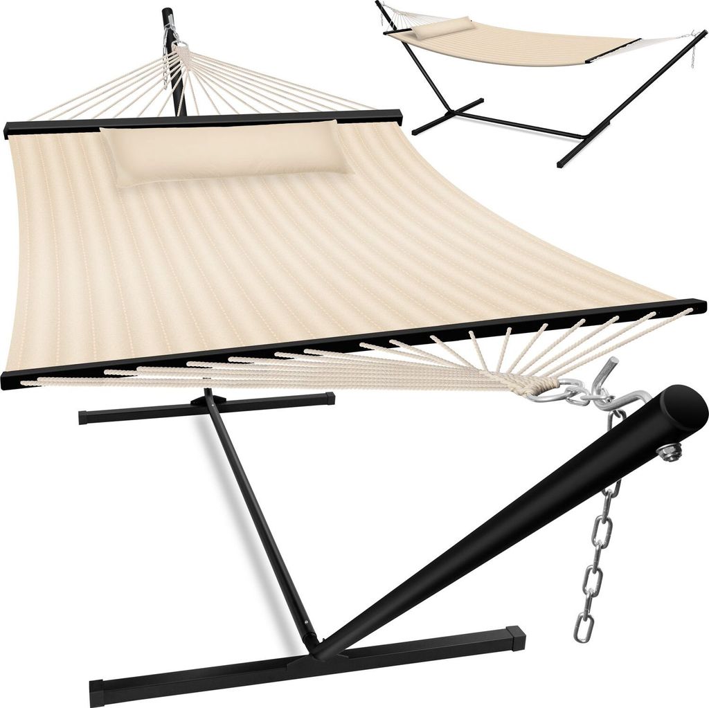 KESSER Hängematte HILL mit Gestell Kissen Doppelhängematte für 2 Personen-Stabiler Rahmen -200kg Belastbarkeit Indoor & Outdoor XXL Hängesess...