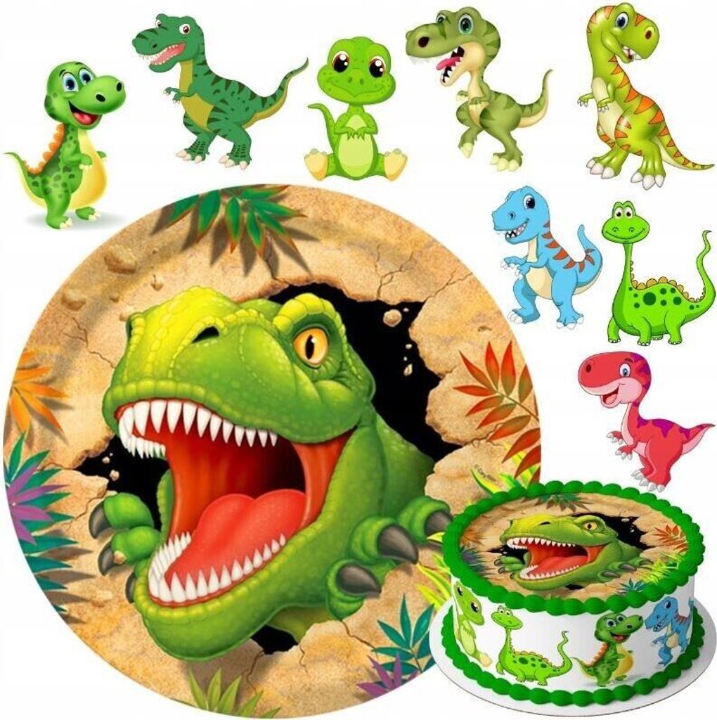 24 Essbare Kuchendekorationen – Dinosaurier Design, Für Kuchen & Cupcakes, Zuckerfrei