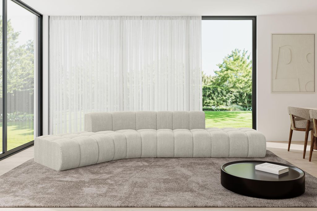 ALTDECOR Modulares Sofa Ecksofa in L-Form - Solven-L1 - 380x174x70 cm Hellgrau - Corner modular Sofa Eckcouch Couch Wohnlandschaft Cauchsofa Bodens...