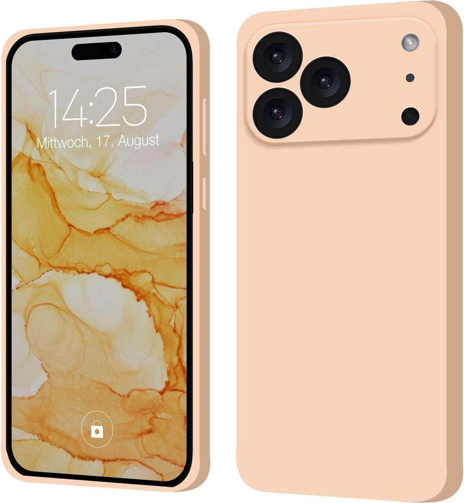 Hülle für Apple iPhone 17 Pro Case Cover Bumper Silikon Softgrip Schutzhülle Farbe: Rosa