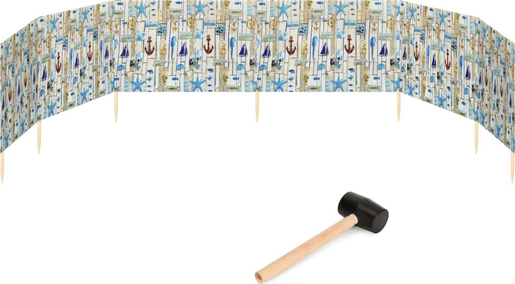 Garronda Strand Windschutz Sichtschutz 8m lang plus Gummihammer GAEX001