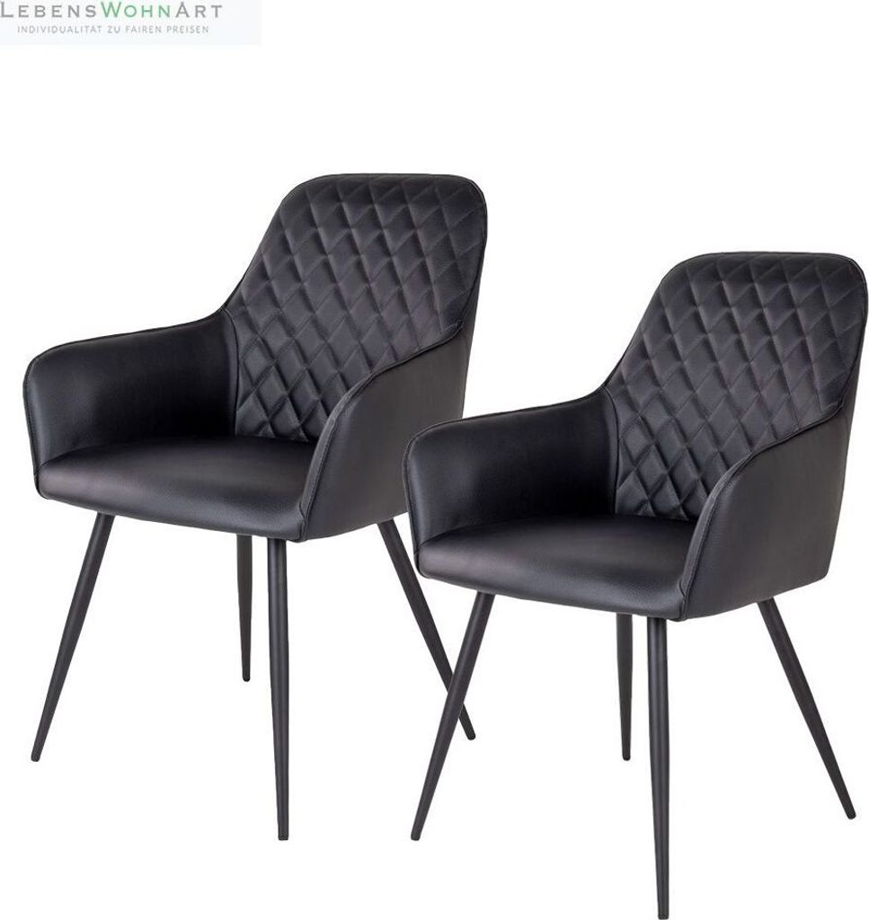 2er Set - Eleganter Stuhl BORA schwarz