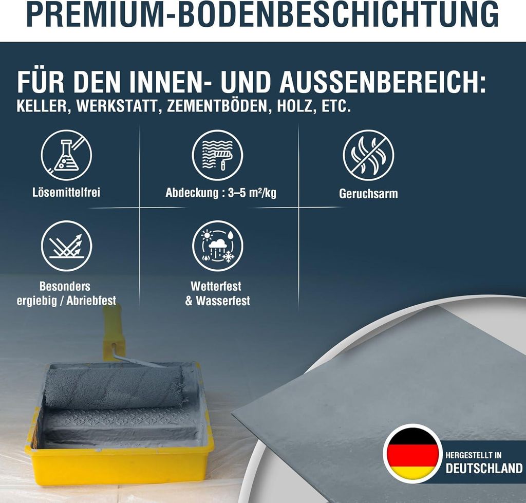 2x Wilckens Flüssig-Kunststoff 2,5 L Bodenbeschichtung, silbergrau RAL 7001