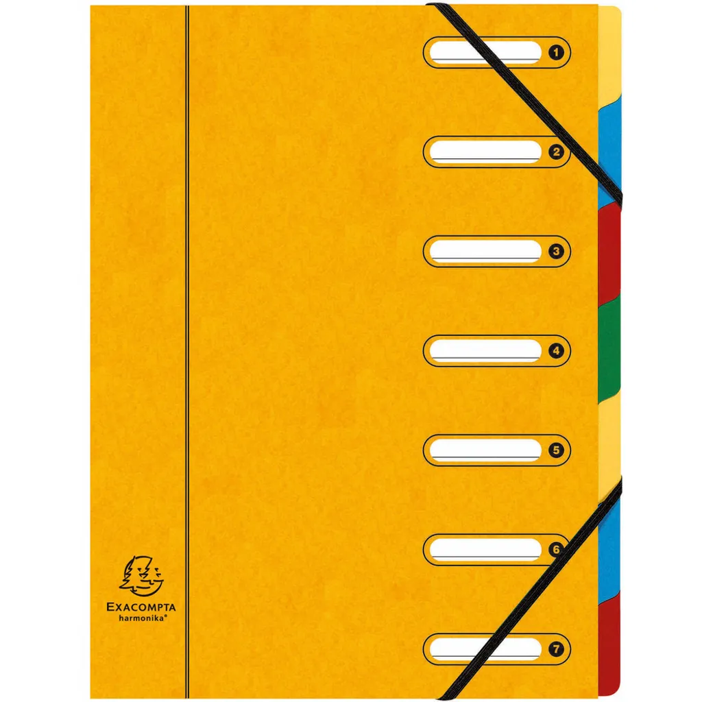 Trieur 7 compartiments Exacompta 5307E robuste en carte lustrée pack 8
