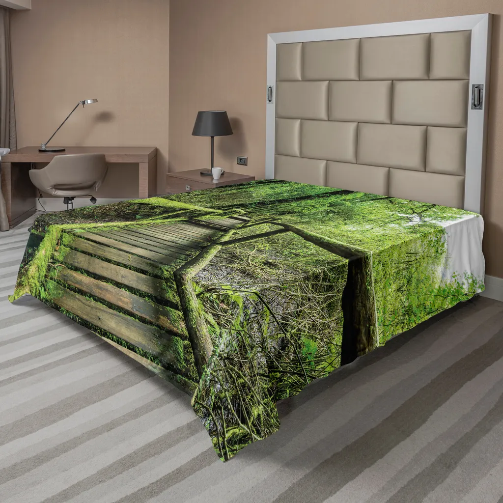 Drap plat décoratif 260x228 cm imprimé jungle thaïlandaise de luxe