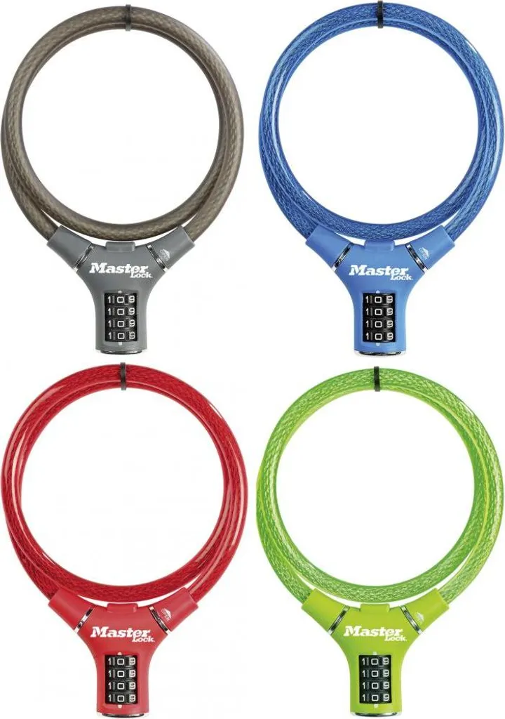 Câble antivol haute résistance 12mm Master Lock en acier gainé de 90cm