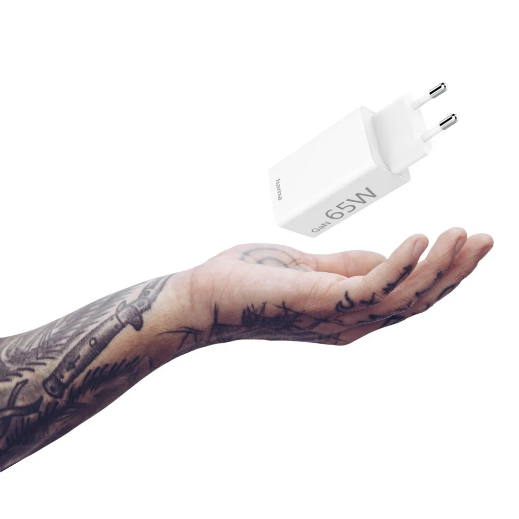 Chargeur PC portable et smartphone 65W USB-C GaN Hama blanc compact - 10