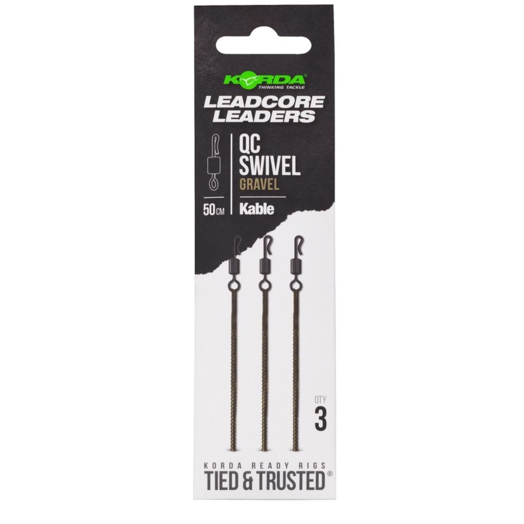 Kable Leadcore Leader QC Swivel Weed 50cm Korda