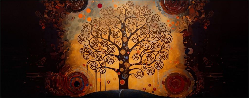 Wallario Premium Glasbild, freischwebende Optik, kräftige Farben, Größe 125 x 50 cm Motiv Baum des Lebens