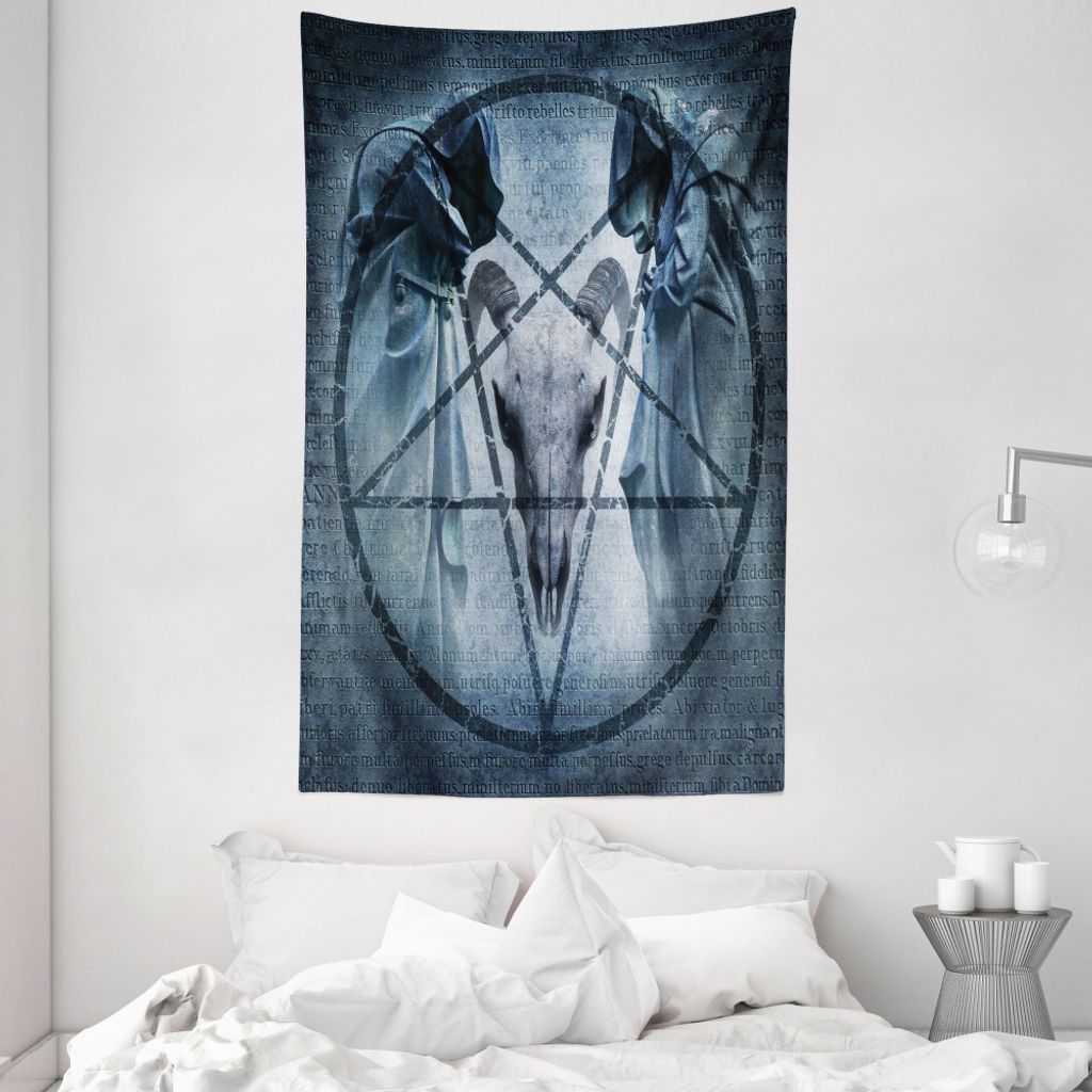 ABAKUHAUS Horror Haus Wandteppich und Tagesdecke, Teufel Traum Scary aus Weiches Mikrofaser Stoff Waschbar ohne Verblassen Digitaldruck, 140 x 230 ...